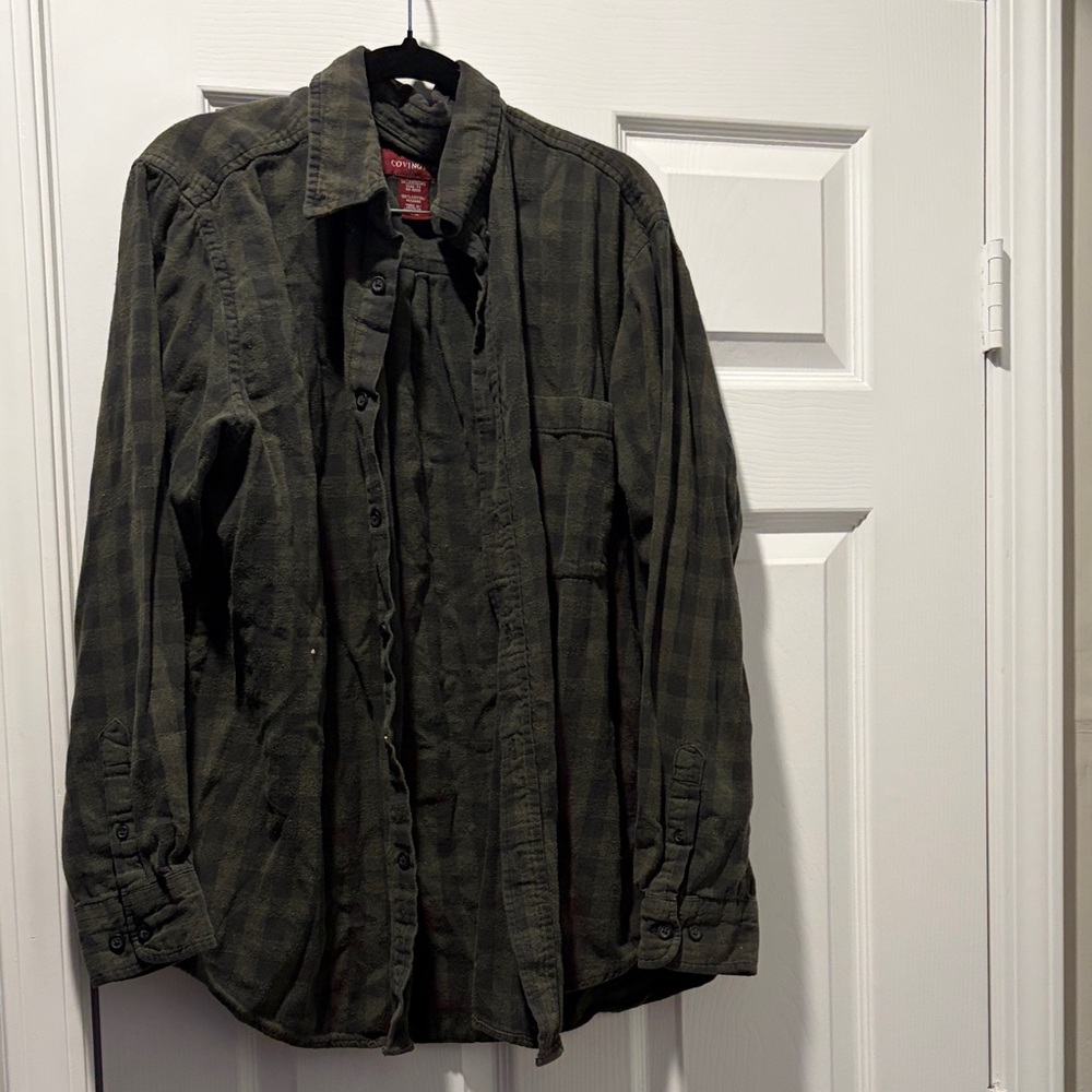 Covington Men's Dark Green Checkered Shirt Jacket